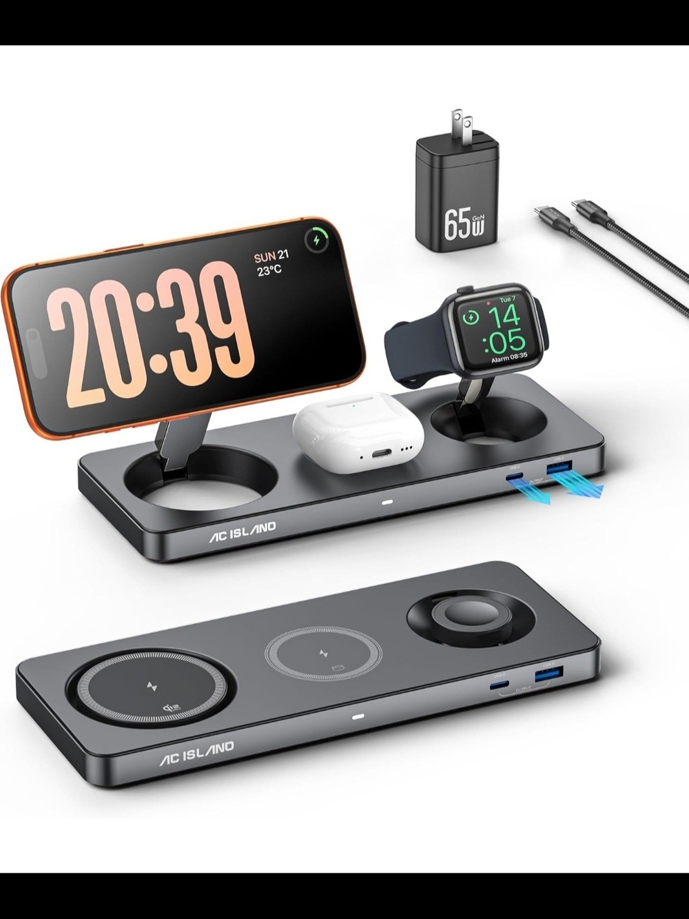5-in-1 Charging Station for Apple Device, Qi2.2 25W Wireless Charger for MagSafe